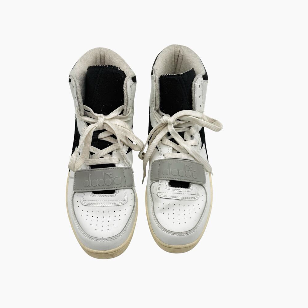 Diadora Mi Basket Used 'White Black' Sneakers Men’s Size 11.5 View 4